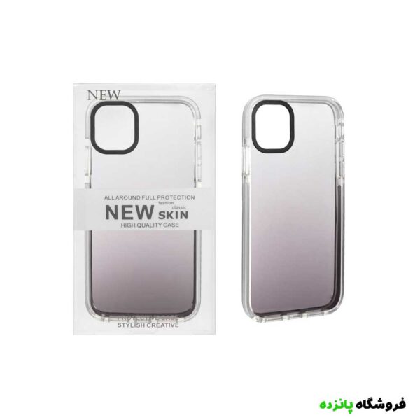 قاب New Skin دو رنگ 11 iphone - شفاف مشکی