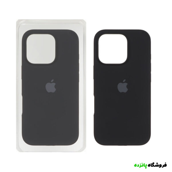 قاب سیلیکونی پاک کنی اورجینال Apple iPhone 16 Pro - مشکی (پک اصلی)