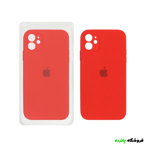 قاب سیلیکونی پاک کنی محافظ لنزدار اورجینال iPhone 11 - قرمز