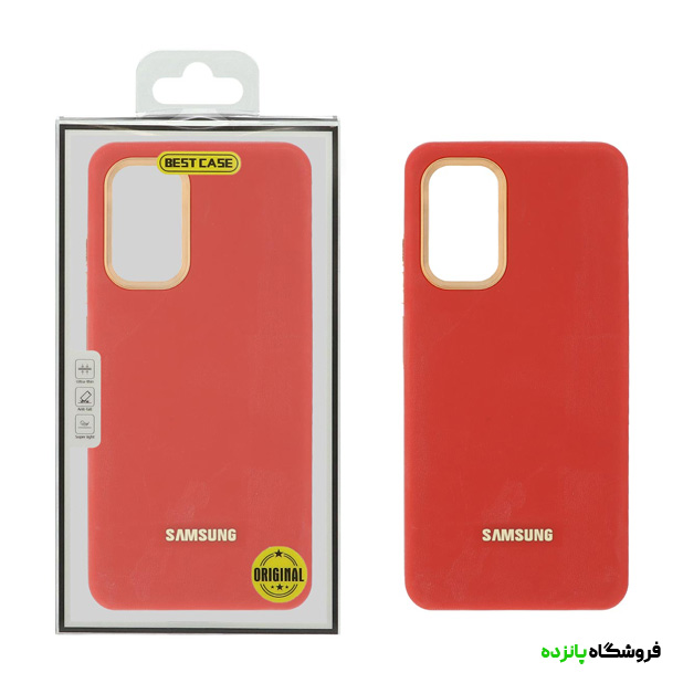 قاب سامسونگ A32 4G دو لایه لوگو برجسته لنز متال - قرمز