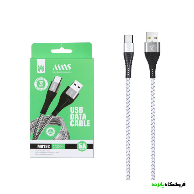 کابل شارژ 1.1 متری فست تایپسی MNS مدل M019C - نقره ای