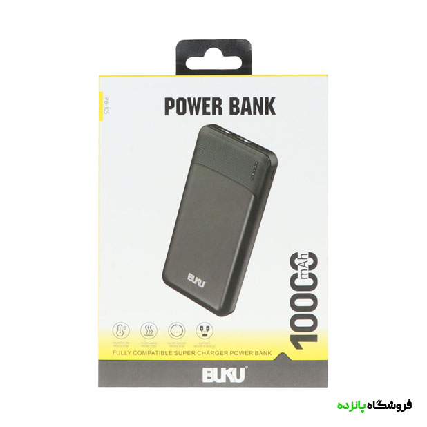 پاوربانک 10.000 فست شارژ BUKU مدل PB-105 - مشکی